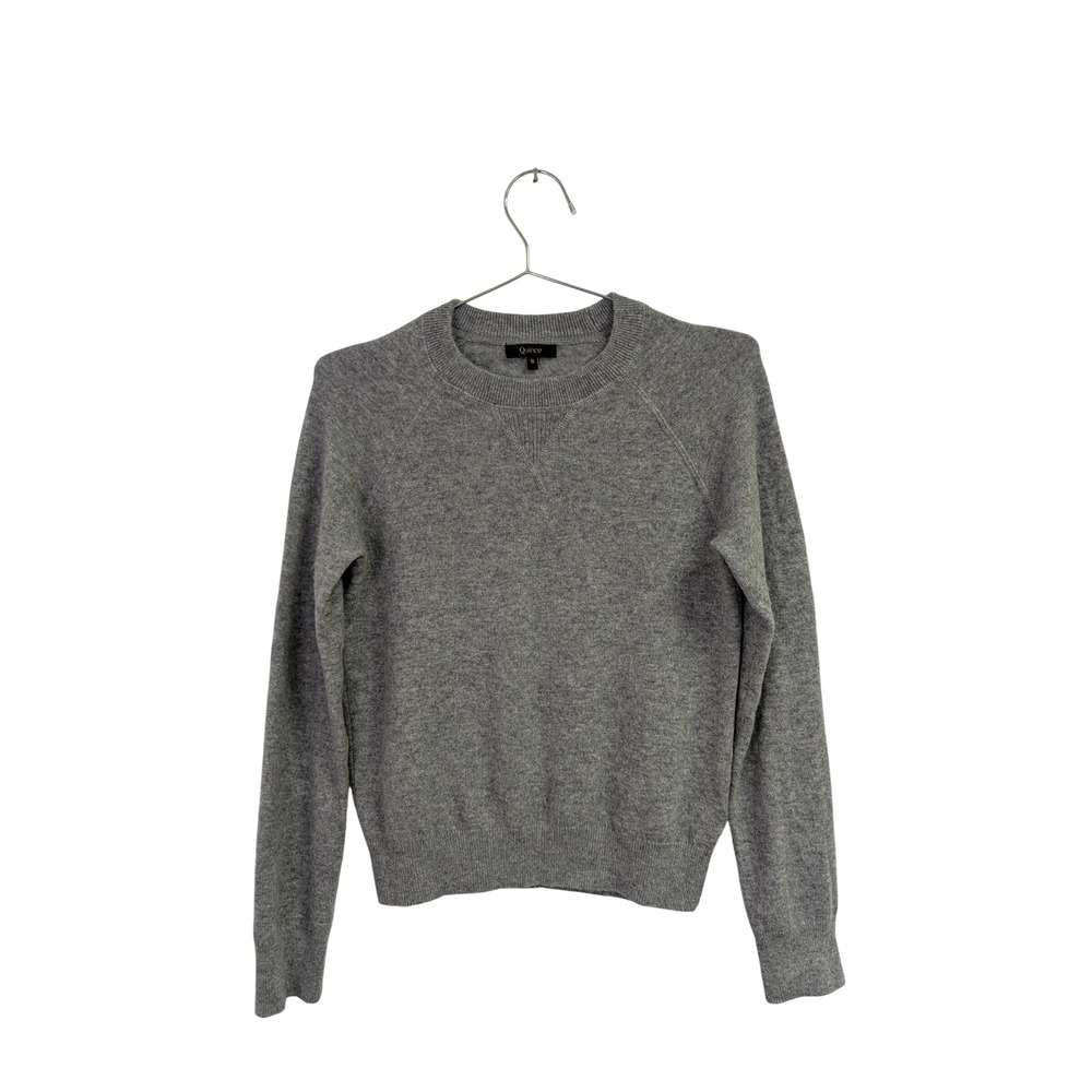 Quince Mongolian Cashmere Sweater Crew Neck Classic Quiet Luxury Heather Gray S - Picture 2 of 7